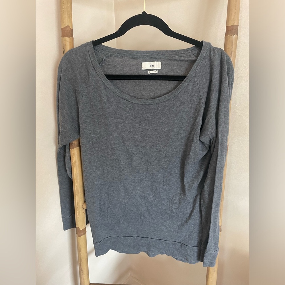 TNA Heather Gray Long Sleeve Shirt